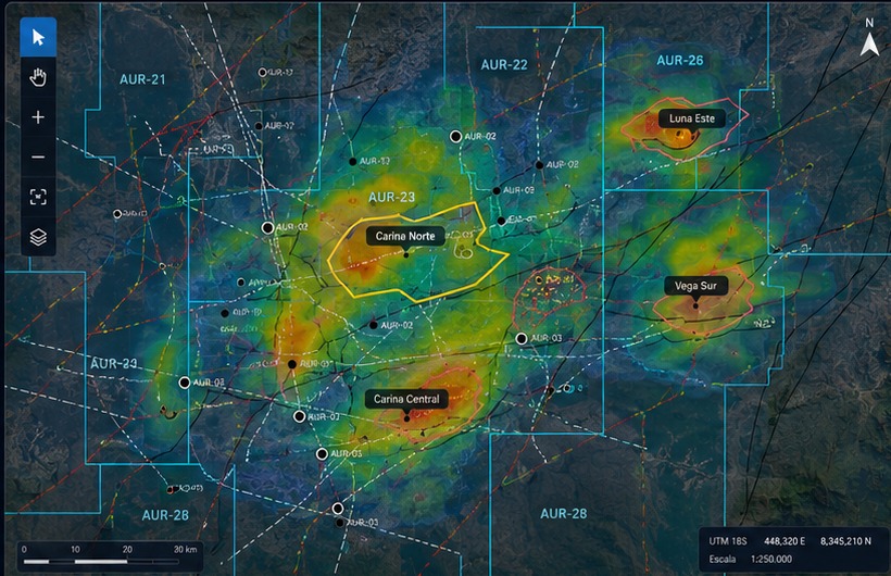 Mapa estático de prospectividad geológica
